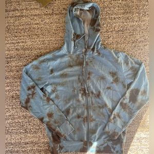 Blue and Gray tie-dye zip up hoodie